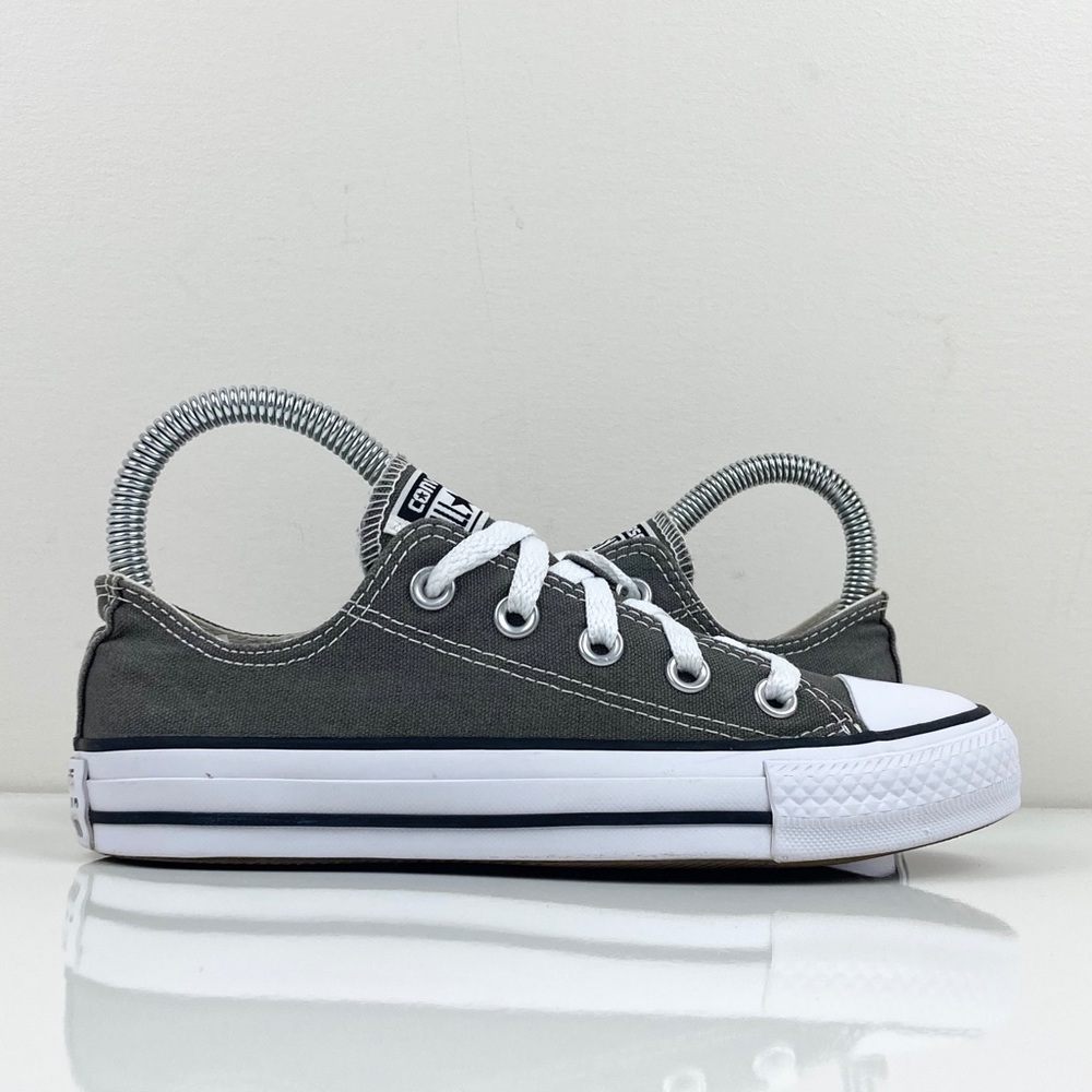 Converse All Star Low Gray & White Boston Women's Canvas Shoes Size 5.0 Red Line